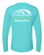 Next Level Unisex Triblend Long Sleeve T-Shirt - Tahiti Blue
