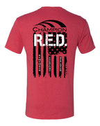 Next Level Men's Triblend Short Sleeve T-Shirt - RED POW Emblems