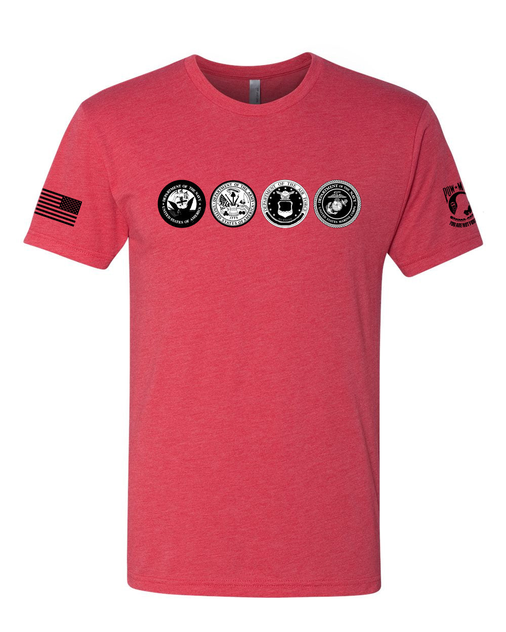 Next Level Men's Triblend Short Sleeve T-Shirt - RED POW Emblems