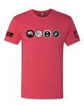 Next Level Men's Triblend Short Sleeve T-Shirt - RED POW Emblems